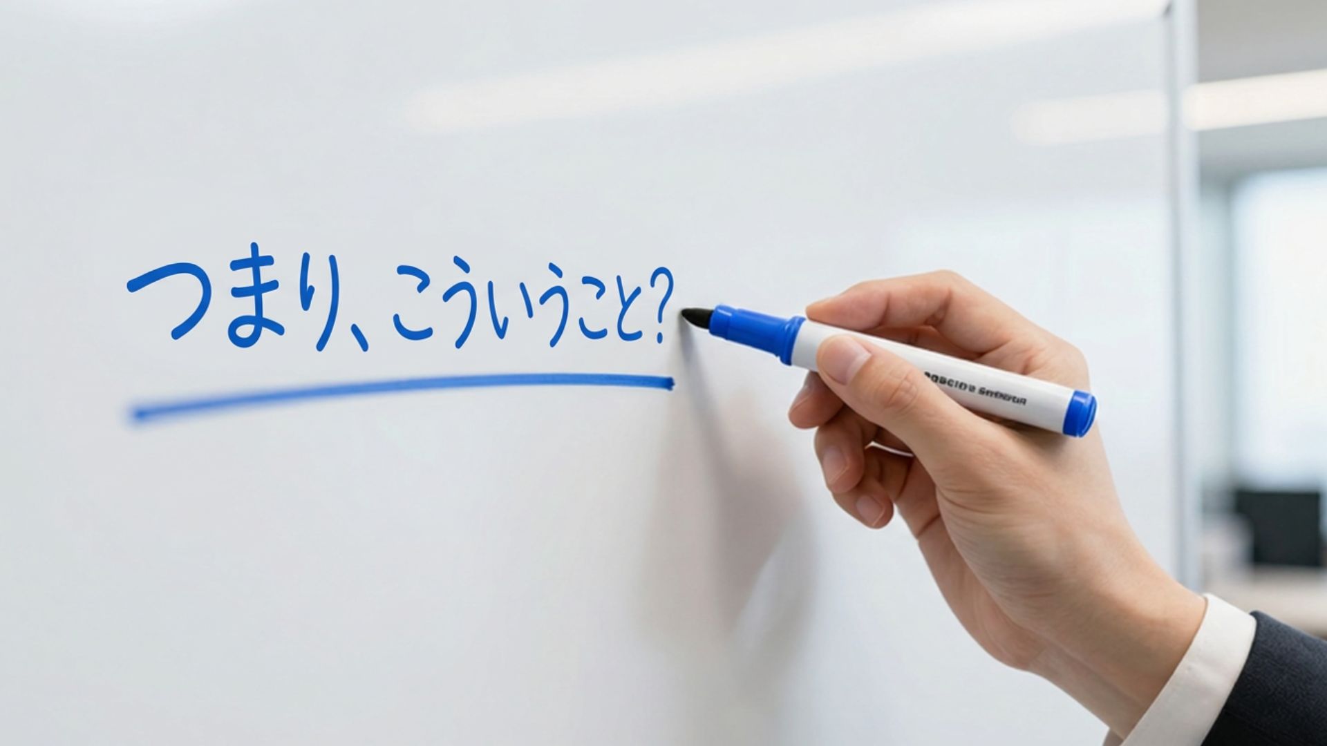 ホワイトボードに文字を書く手